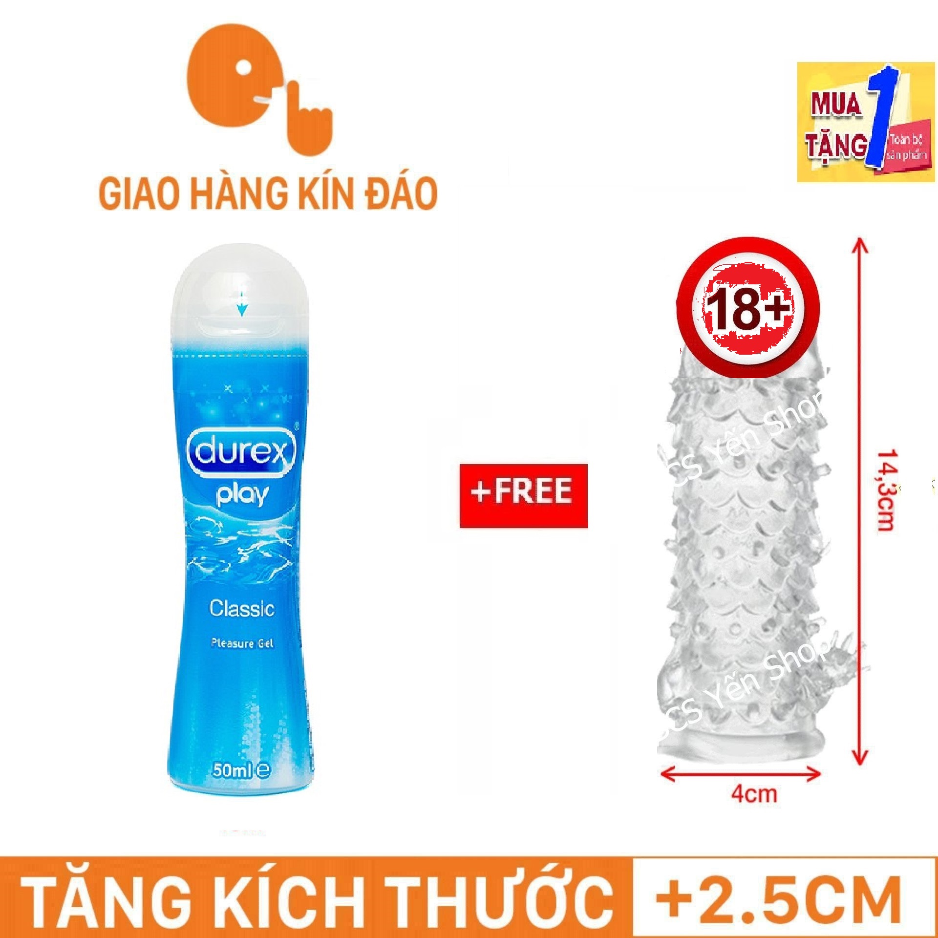 COMBO 1 Gel Bôi Trơn Durex Play Classic 50ml Tặng 1 Bao Cao Su Xài Nhiều Lần