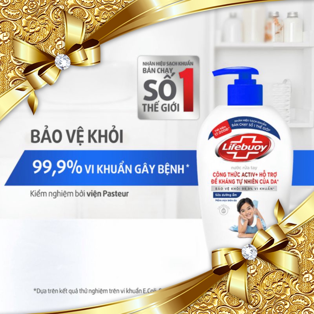 Nước Rửa Tay Lifebouy Chăm Sóc Da chai 500ml