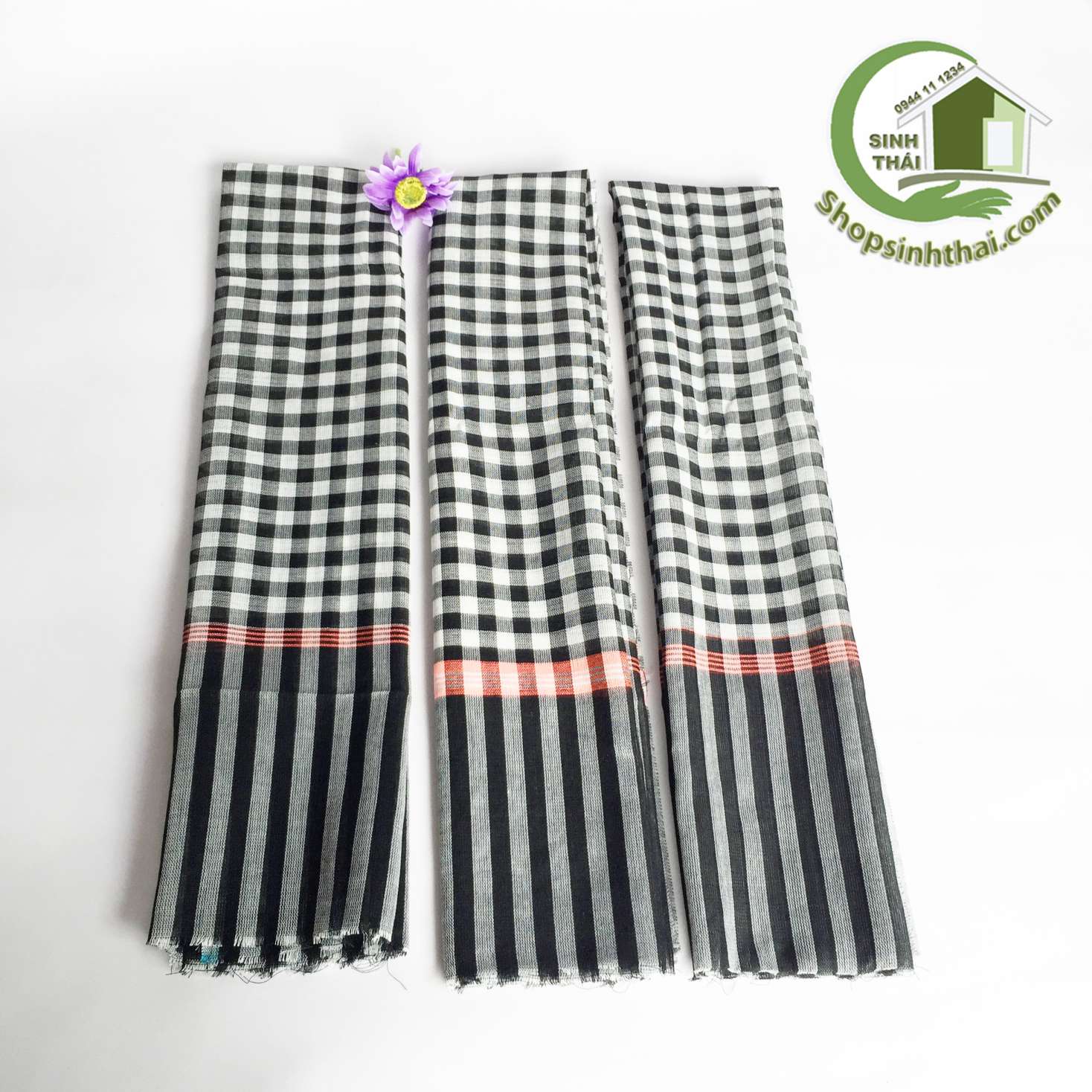 [HCM]Khăn rằn ri nam bộ - màu đen trắng [ Kho sỉ ]