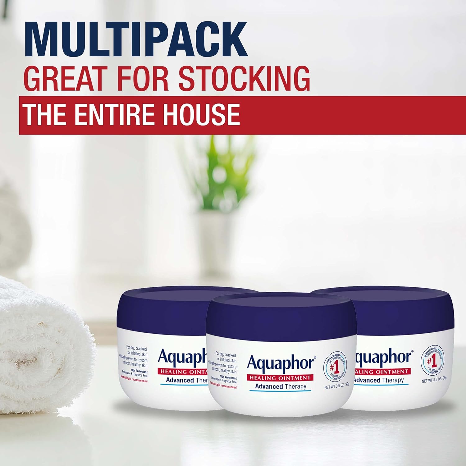Kem dưỡng ẩm dành cho da khô, nứt nẻ môi, tay, chân Aquaphor Healing Ointment Advanced Therapy USA