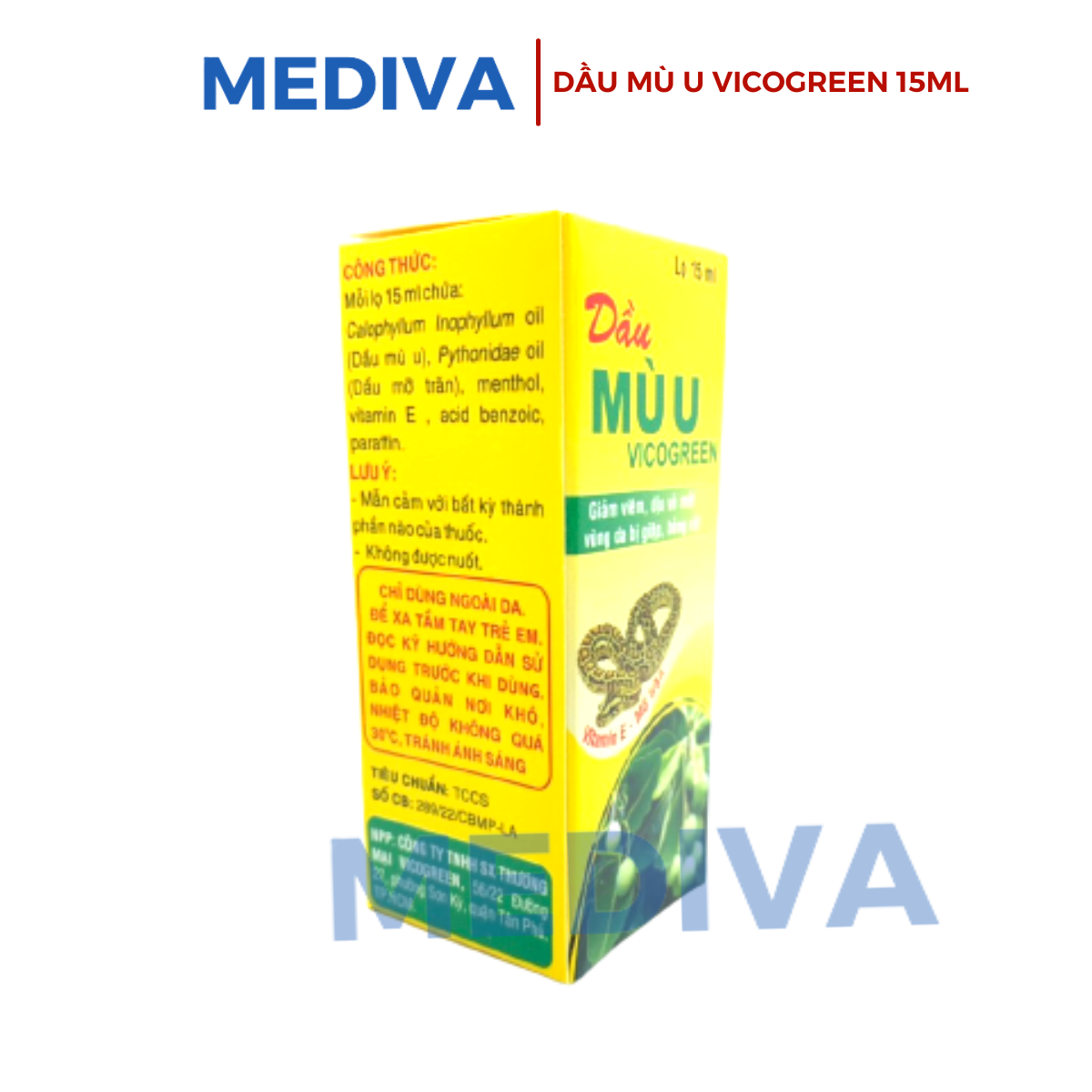 Dầu mù u Vicogreen 15ml