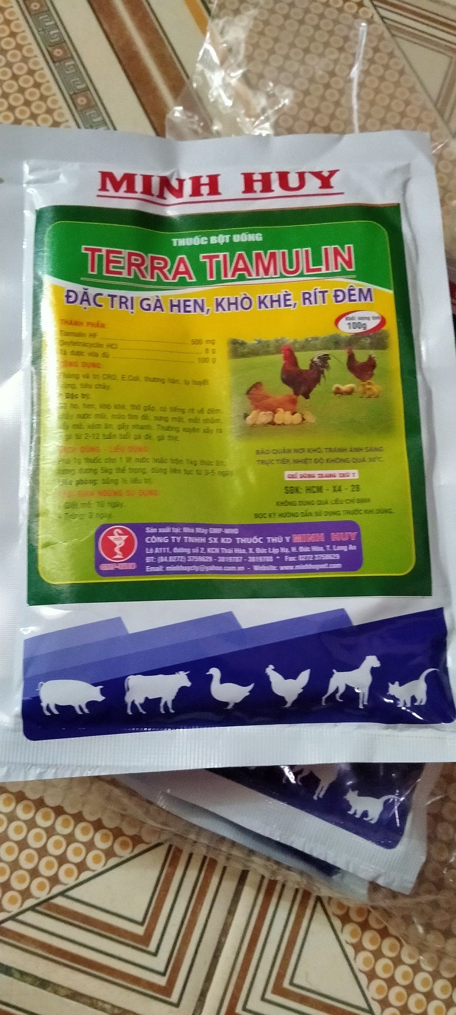 gà hen khẹc rít đêm tiamulin 100g