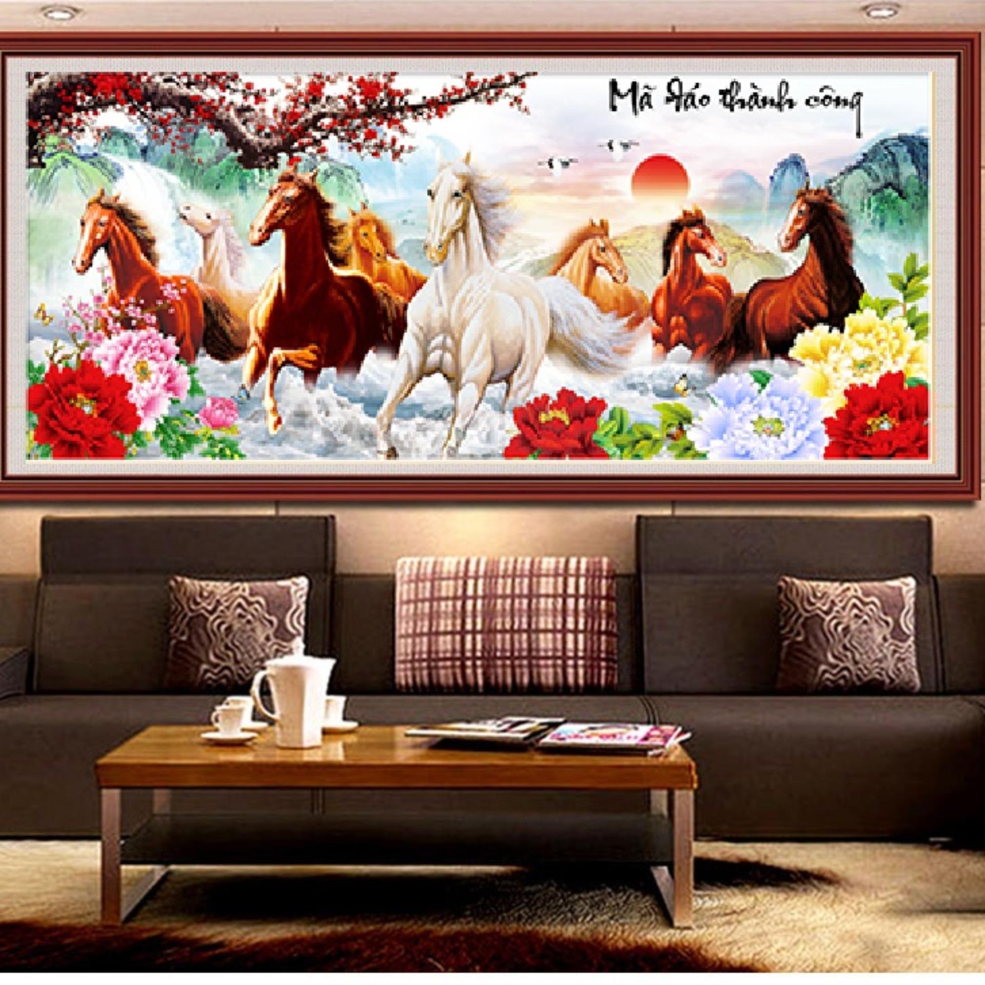 Tranh đính đá Ngựa khổ to df354 2mx95cm - DF354