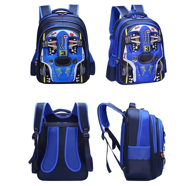 Balo chống gù lưng in hình oto 3D
