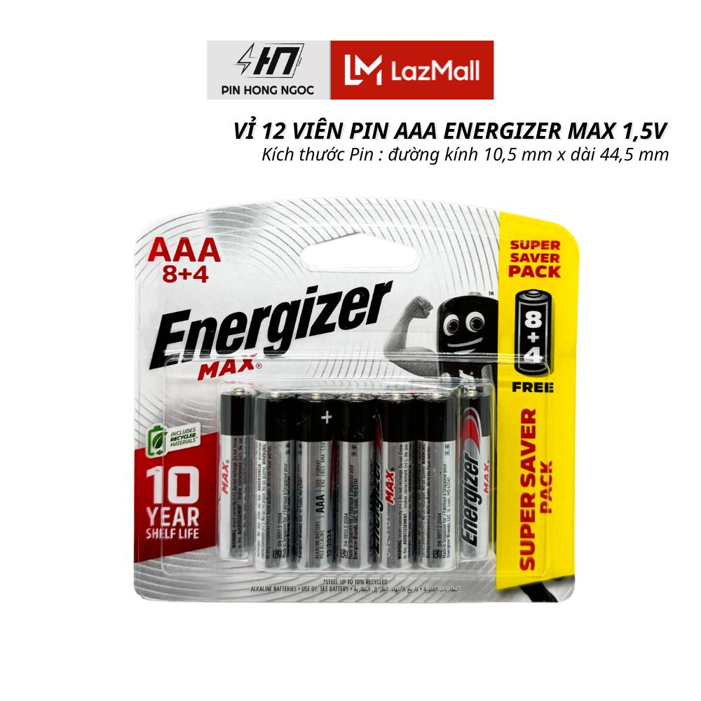Pin Energizer MAX AA , AAA 1,5 V Siêu Bền - Hàng Chính Hãng