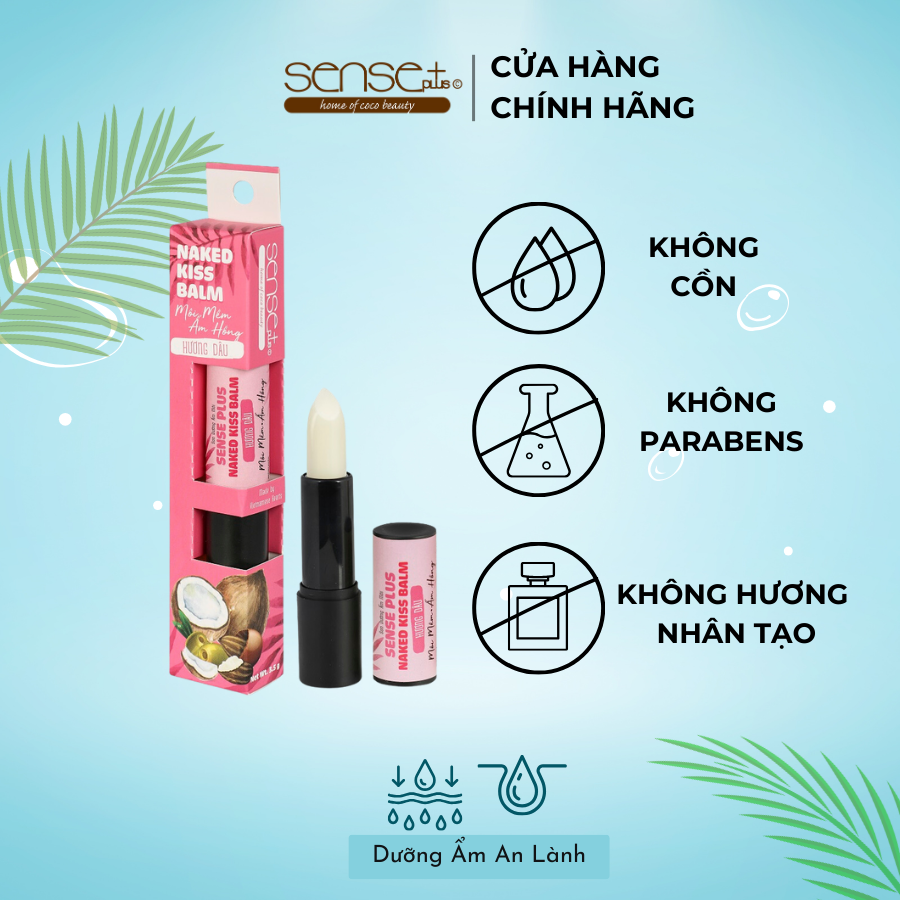 Son dưỡng môi tinh chất dừa hương dâu Sense Plus 3.5g