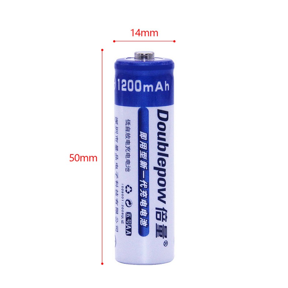 Combo Sạc 6 Khe Kèm 12 Viên Pin Sạc (6 Pin Sạc AA Doublepow 1200mAh  và 6 Pin AAA 1250 mAh)