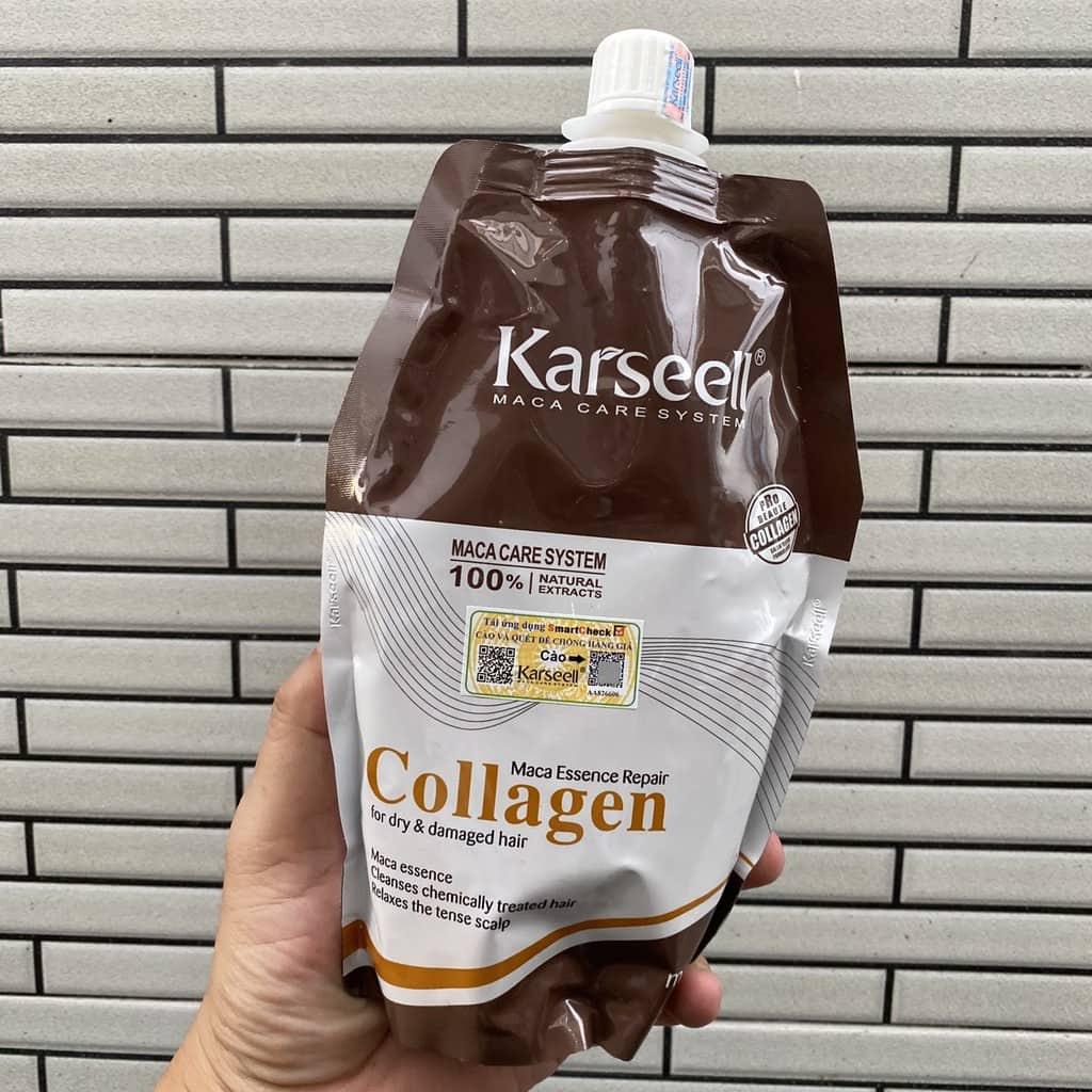 Dầu hấp tóc siêu mềm mượt tóc Collagen Karseell Maca 500ml