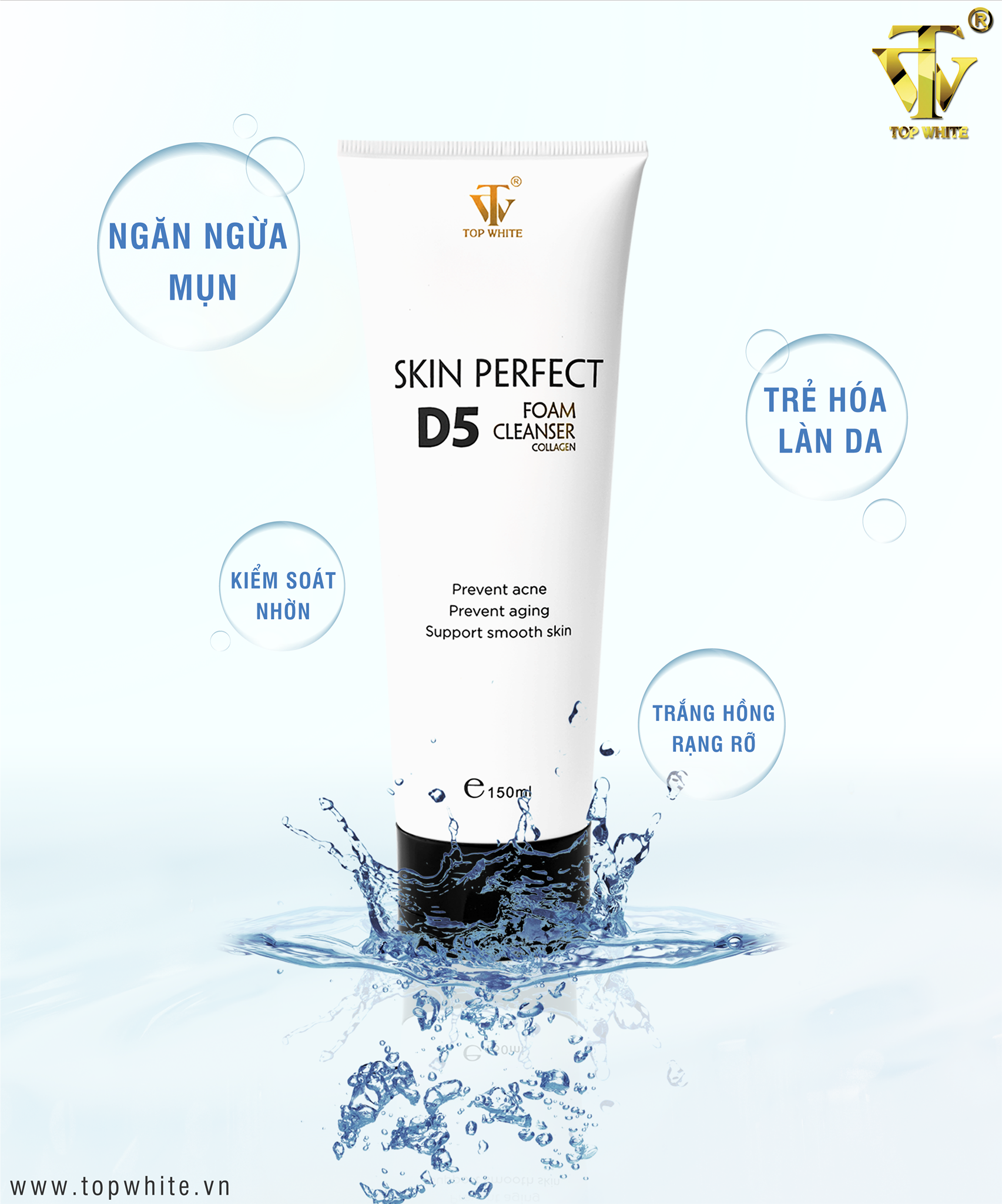 Sữa Rửa Mặt Top White D5