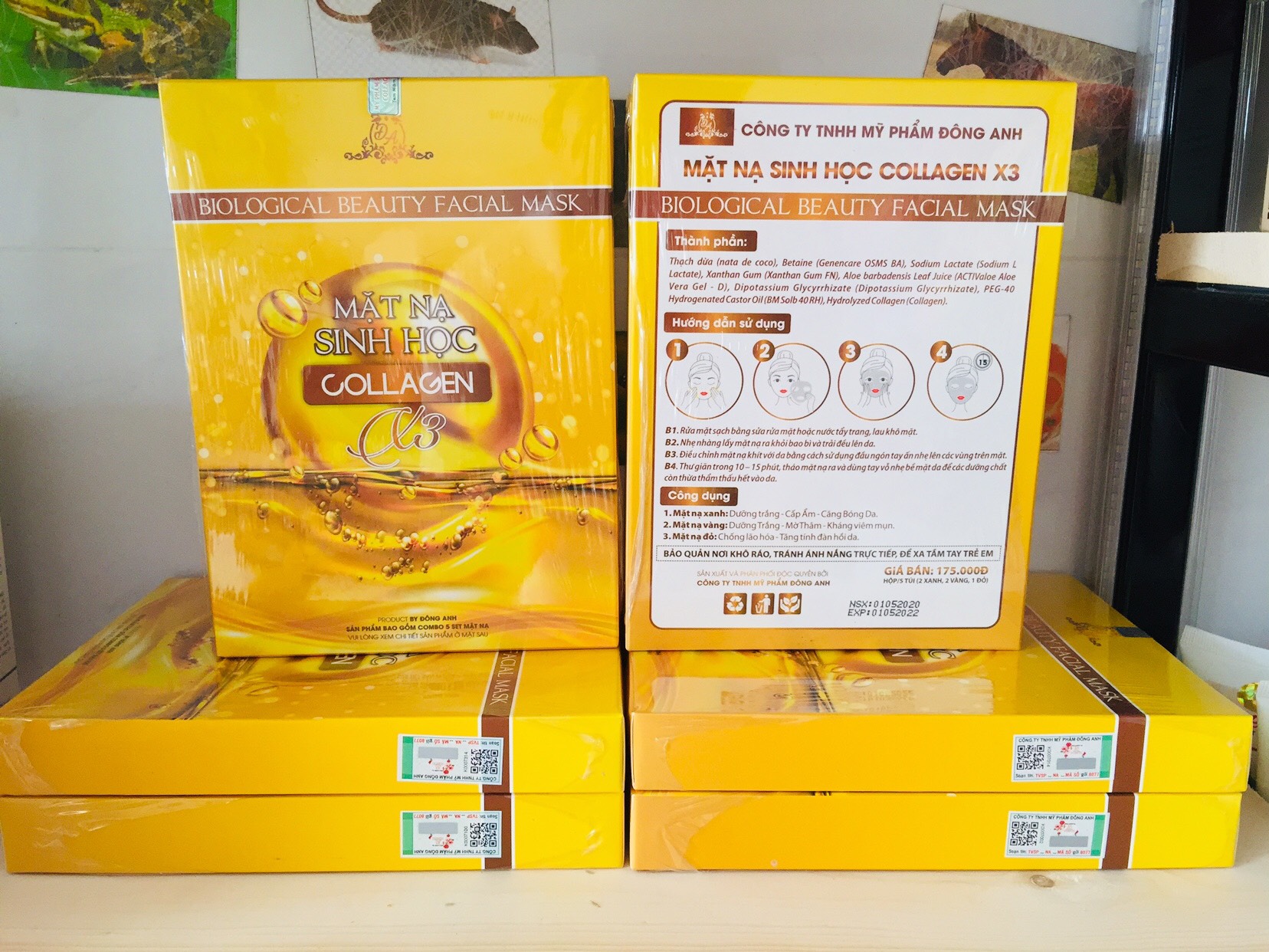Mặt Nạ Sinh Học Collagen X3 Đông Anh, Mẫu mới 2024 hàng chính hãng - Hộp 5 Nạ