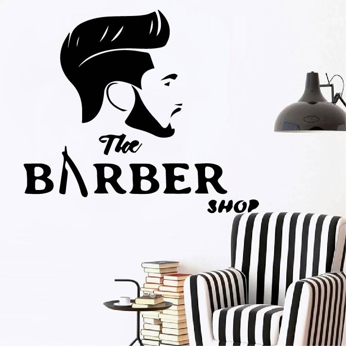 Decal Trang trí Barber, Salon cắt tóc P4