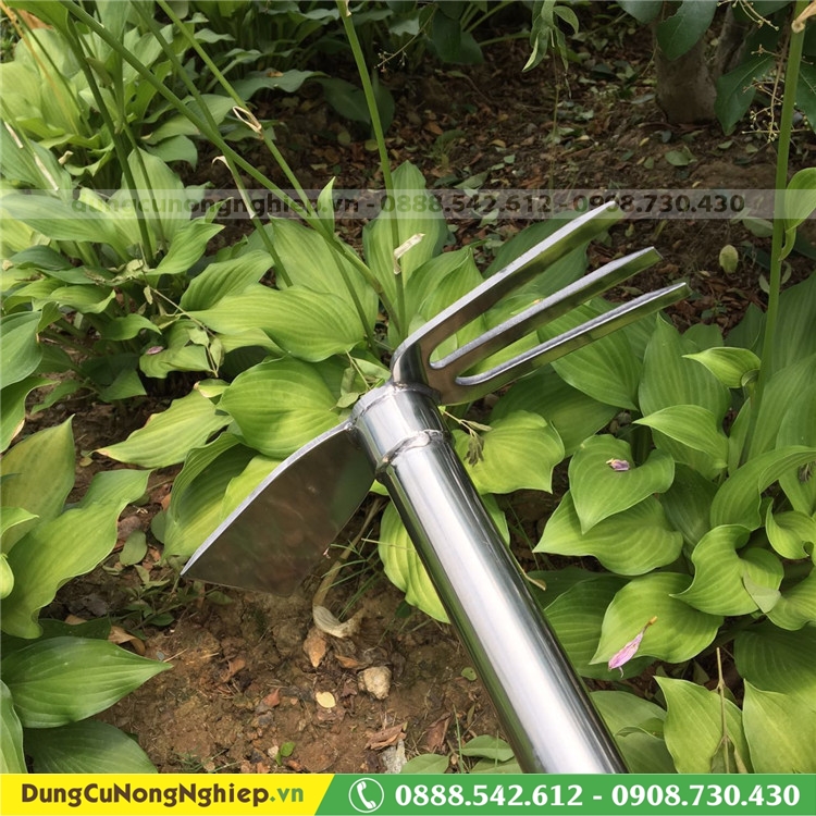 Cuốc cào xới đất Inox 2 chức năng