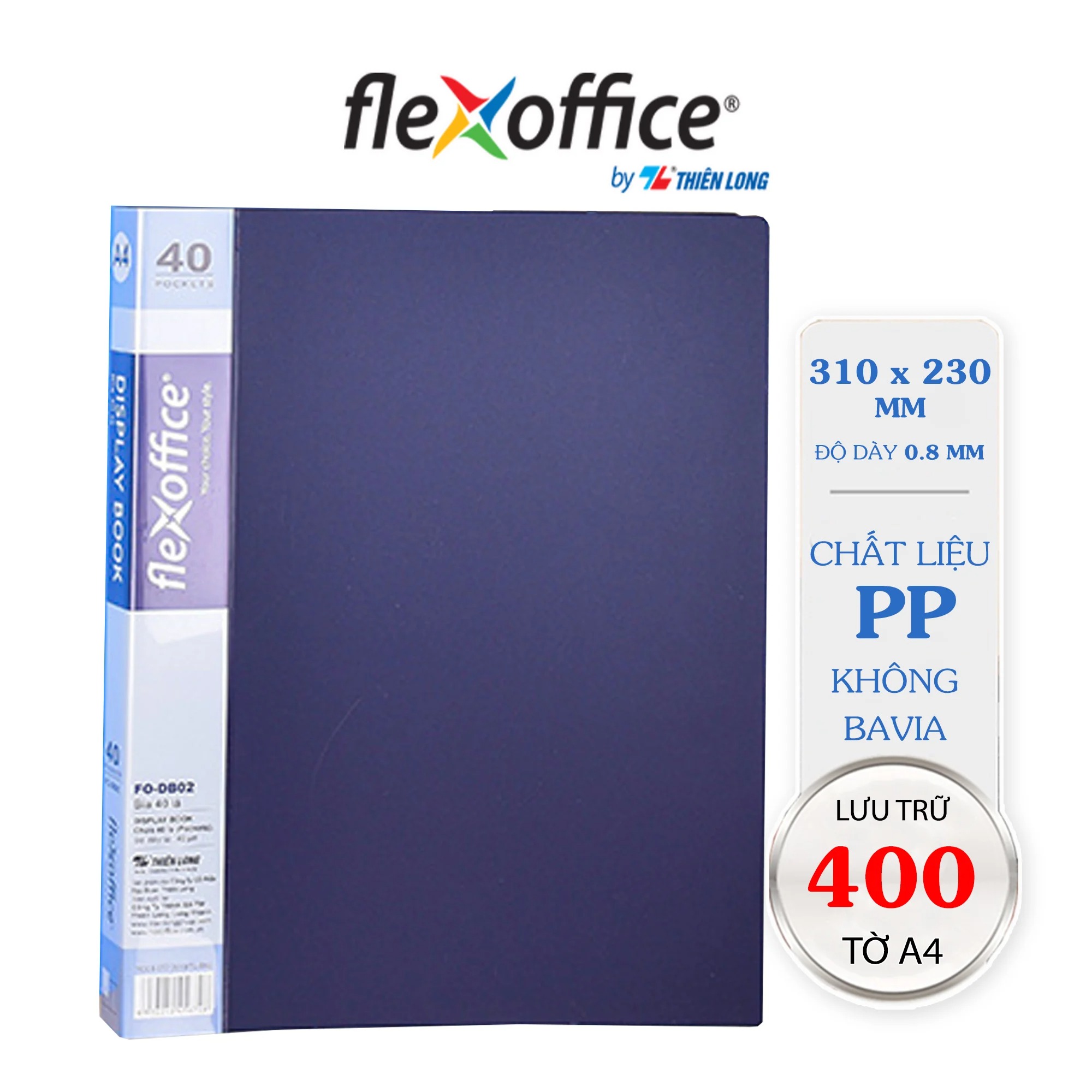 (1 Cái) Bìa 40 lá A4 Flexoffice FO-DB02