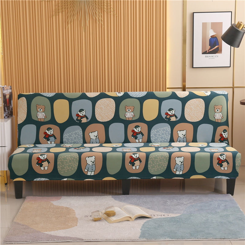 Bọc ghế sofa không tay vịn bọc toàn bộ váy đa năng bốn mùa bọc ghế sofa xếp nếp đa năng bọc ghế sofa kiểu giường