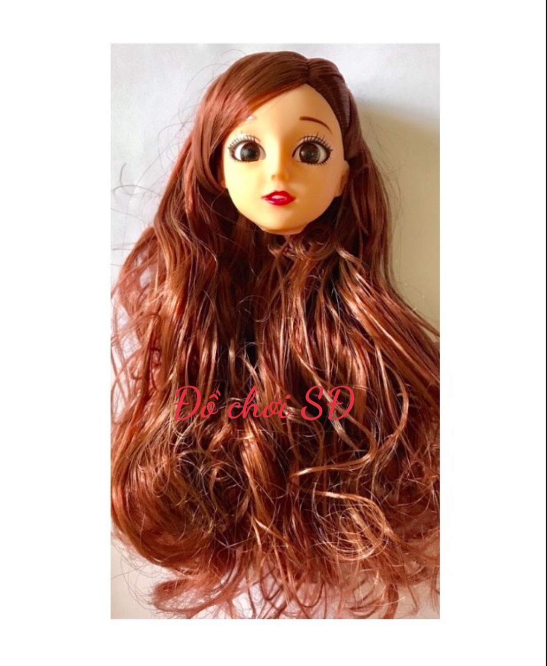 ĐẦU BÚP BÊ TÓC DÀI ĐẾN CHÂN - TÓC XOĂN - phụ kiện búp bê 30cm