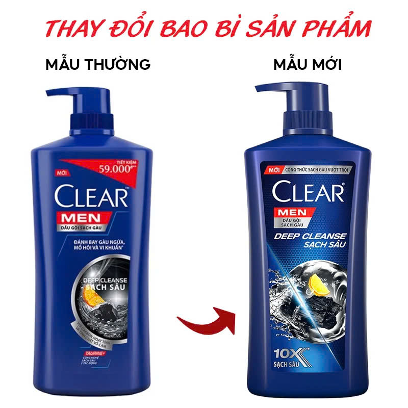 Dầu Gội Sạch Gàu Clear Men 900g
