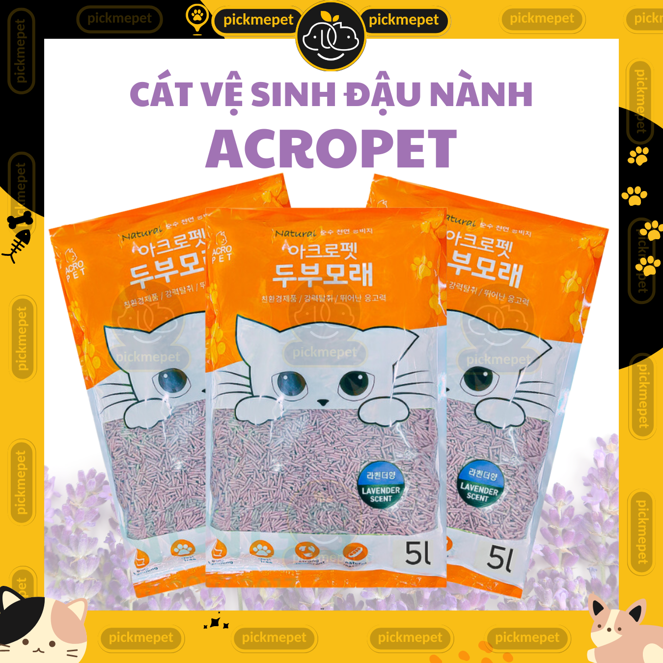 CÁT VỆ SINH ĐẬU NÀNH ACROPET 5L – CHO MÈO