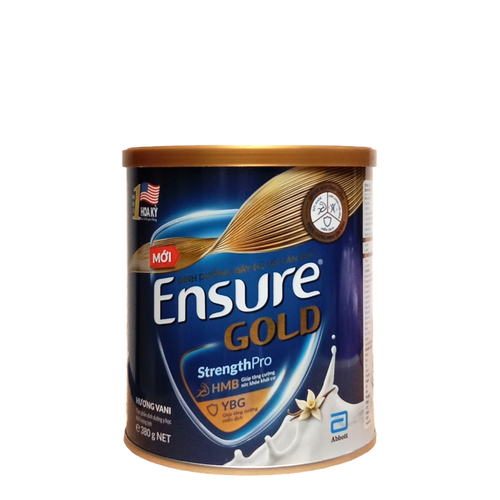 Sữa Bột Abbott Ensure Gold HMB Hương Vani/ Ít Ngọt Hương Vani Hộp 380g