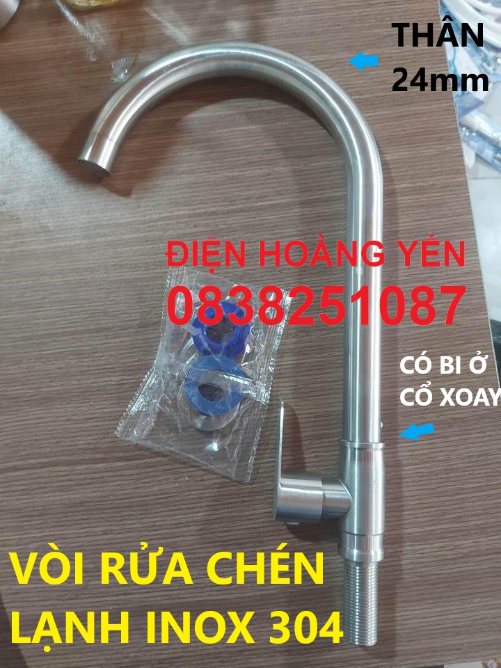 [HCM]Vòi rửa chén lạnh Inox SUS 304