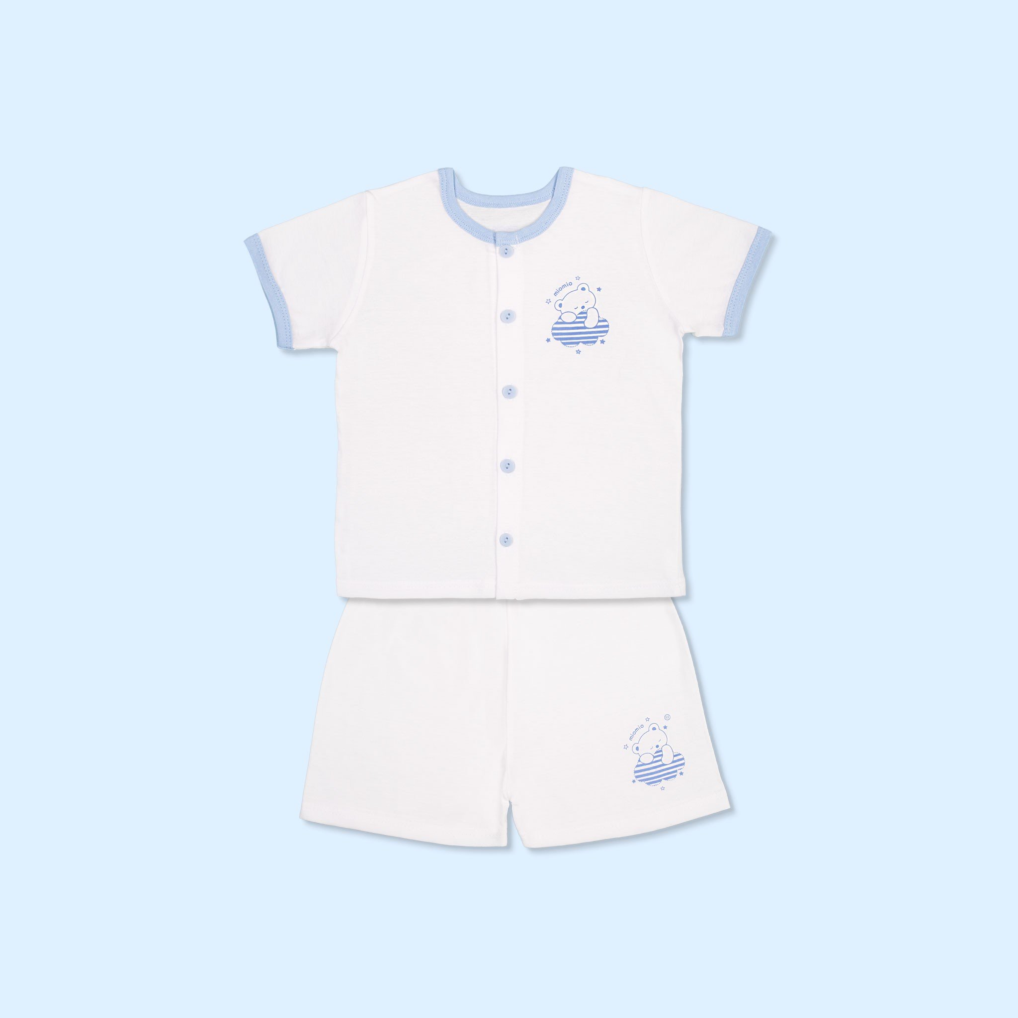 Bộ Quần Áo Sơ Sinh Cộc Tay, Nút Giữa MIOMIO. In Hình: Gấu Mây, Teddy, Ngôi Sao Cho Bé Trai, Bé Gái (Từ 0-12 tháng), Vải Cotton