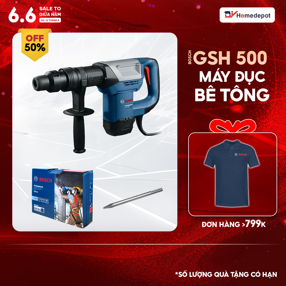 [Trả góp 0%] Máy đục Bosch GSH 500 GEN II New
