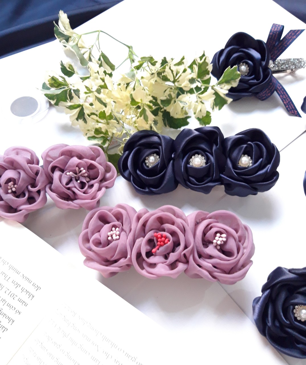 kẹp tóc Hoa handmake (kẹp phía sau)