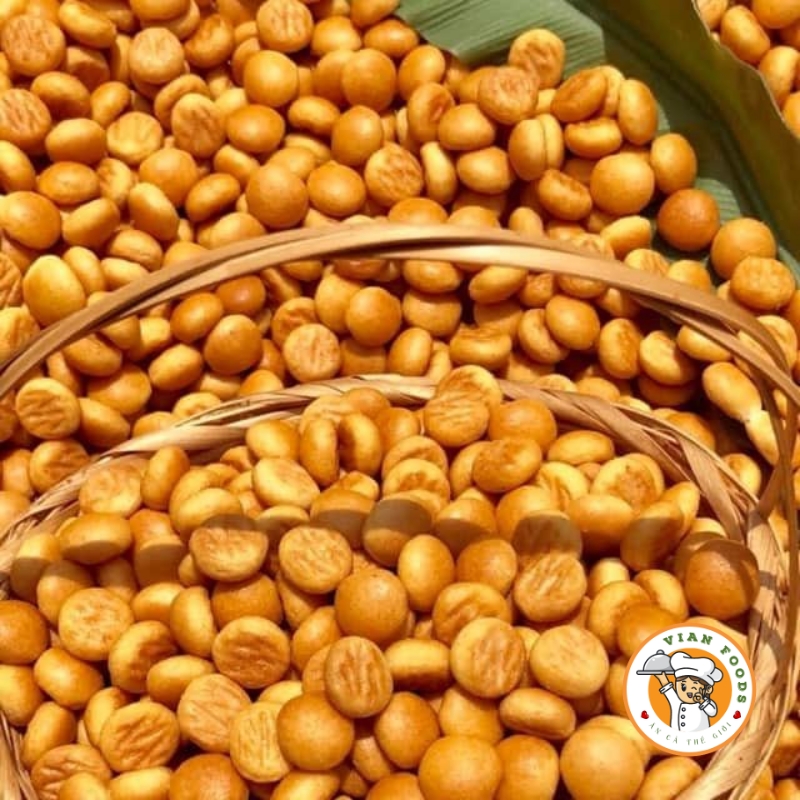 Bánh Hạt Ngọc (Bánh Nút/ Bánh Quy Giòn) Lon 250gr- đồ ăn vặt
