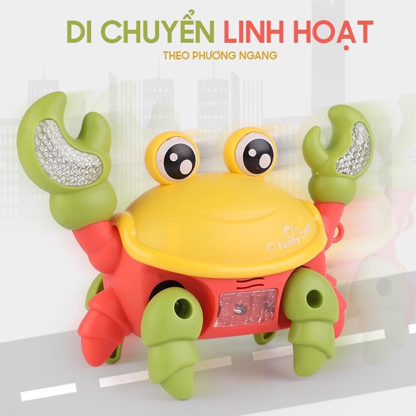 Đồ chơi con cua chạy pin có nhạc và đèn cho bé