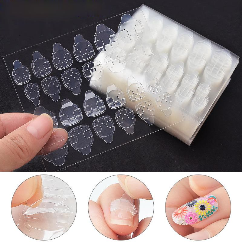 Silicone Double Sided Nail Glue-24 Nail Tips, 6 sizes
