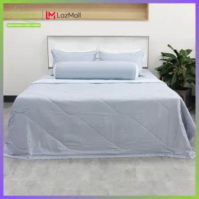 Bộ ga giường Silky Washing Xám K-Bedding KSS107 (4 món) gồm 1 ga giường, 2 vỏ gối nằm, 1 vỏ gối ôm | Everon chăn ga gối nệm Hàn Quốc