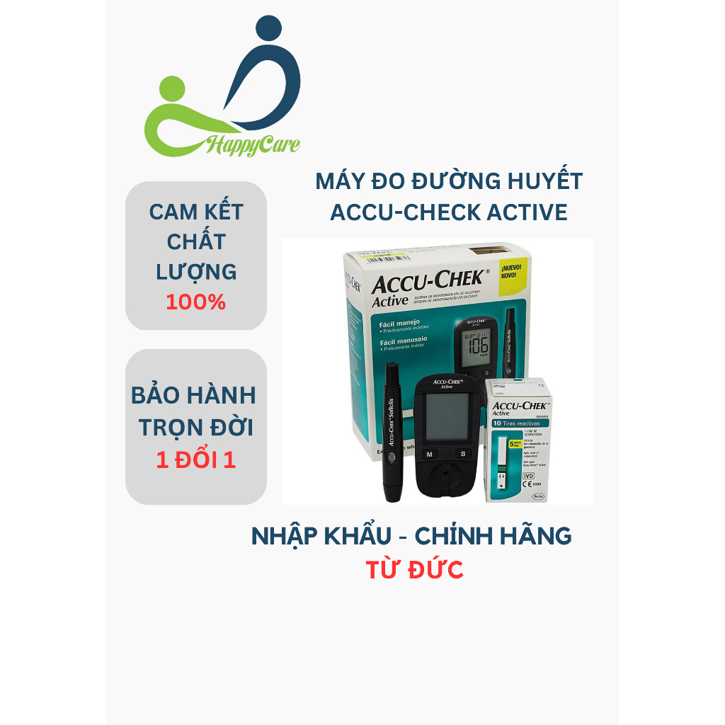 Máy Đo Đường Huyết ACCU-CHEK Active mg/dl Kit (tặng hộp que thử)