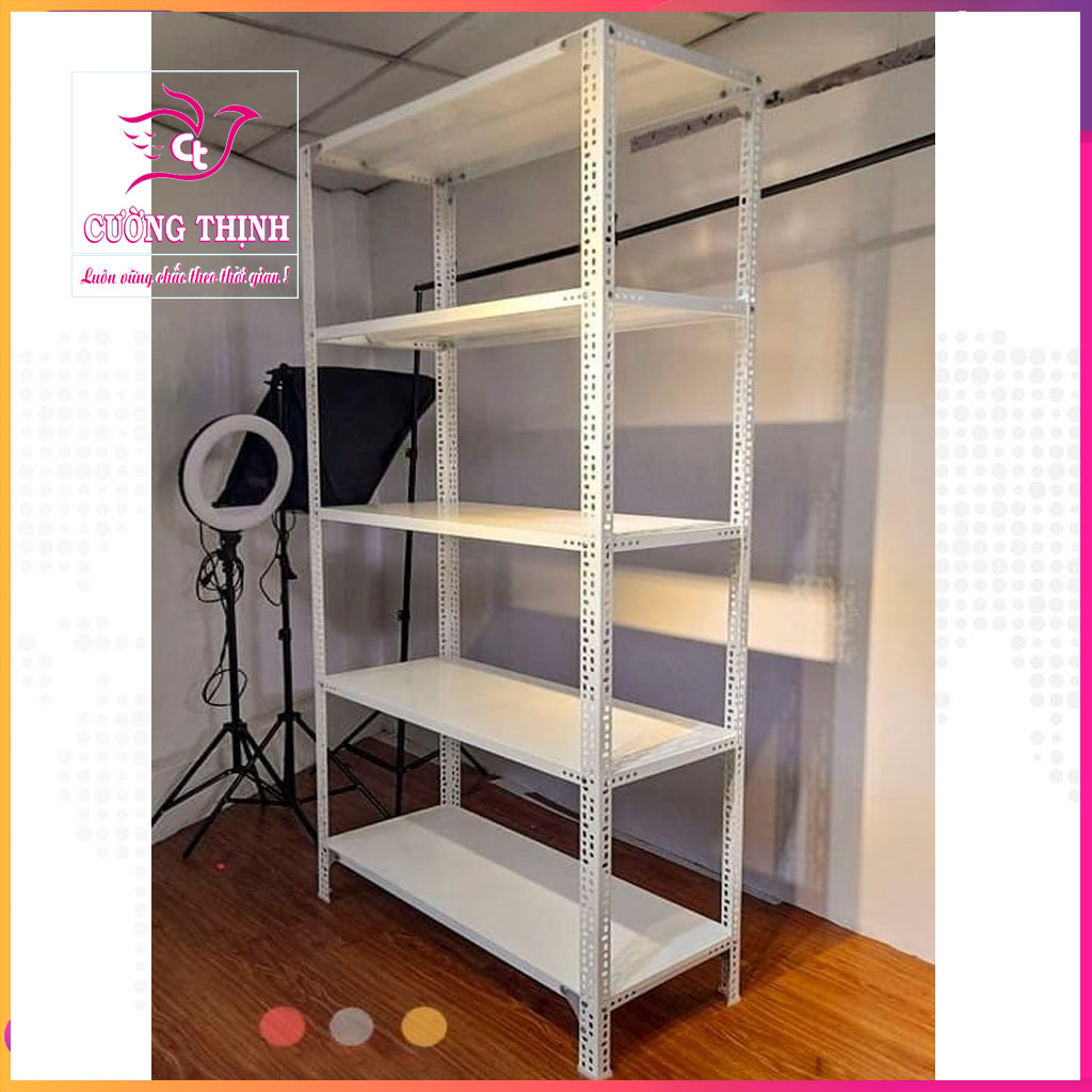 Kệ sắt đa năng 5 tầng, cao 1m8 x dài 1m2 x rộng 40cm, màu đen, kệ trưng bày sản phẩm