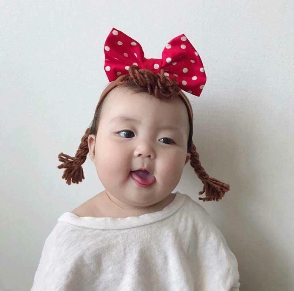 Băng đô tóc giả, turban cho bé BD51 Mimo Baby