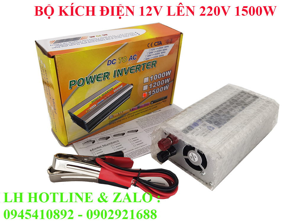 Bộ kích điện 12v lên 220V 1500W