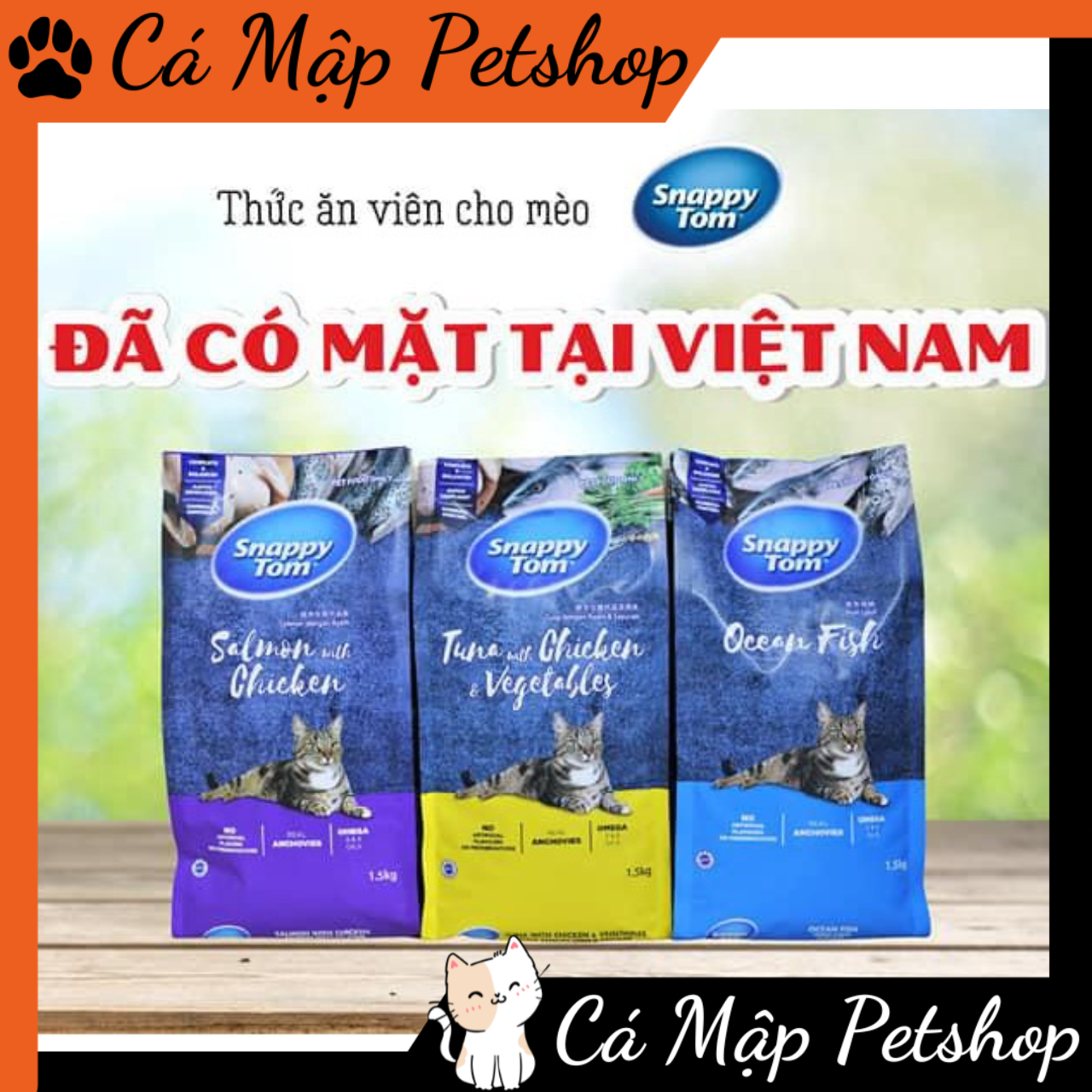 Hạt SnappyTom cho mèo, Hạt cho mèo Snappy Tom mix Cá sấy