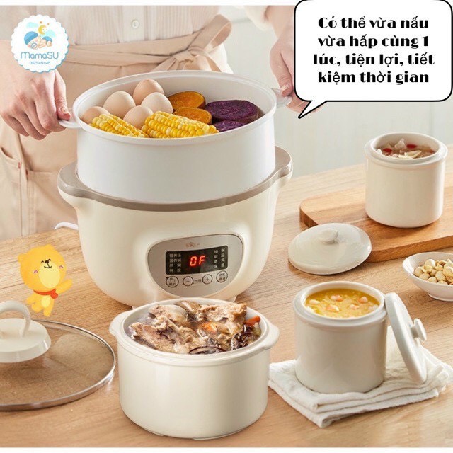 Nồi nấu cháo chậm BEAR 1.6 Lít [Hàng Sẳn,Bản Quốc Tế]