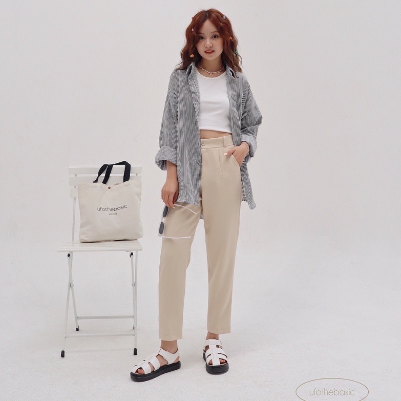 [Nhập LAZLOOK99 GIẢM 100K/500K] Quần baggy nữ màu be nhạt – Basic Baggy (light beige) – ufo.thebasic