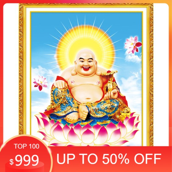 Tranh đính đá phật di lạc . kích thước: 50cm x 40cm