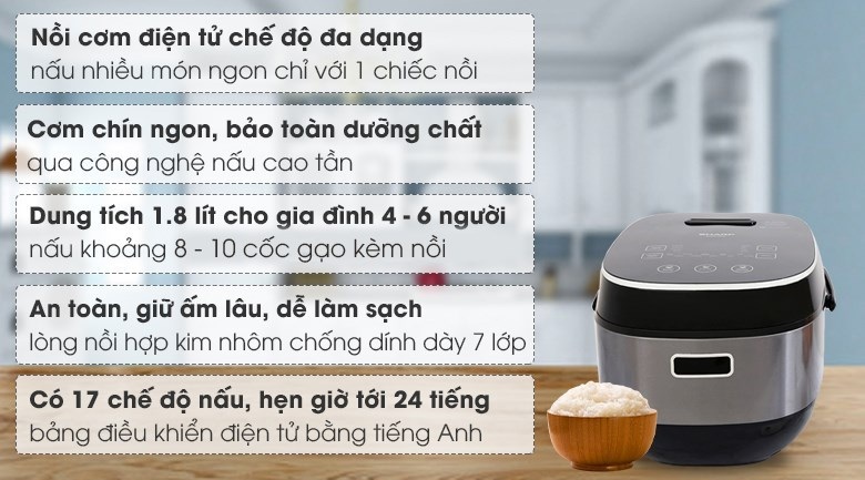 Nồi cơm điện cao tần Sharp 1.8 lít KS-IH191V-BK/GL