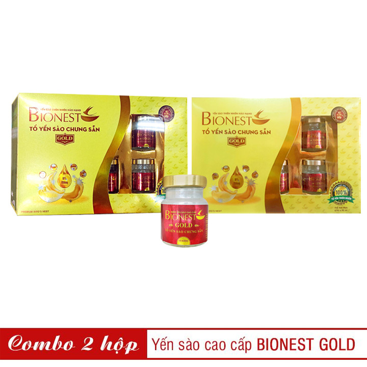 Bộ 2 Hộp 6 hũ yến sào đường phèn cao cấp Hoàng Đế và Hộp 6 hũ yến sào nhân sâm cao cấp Hoàng Đế
