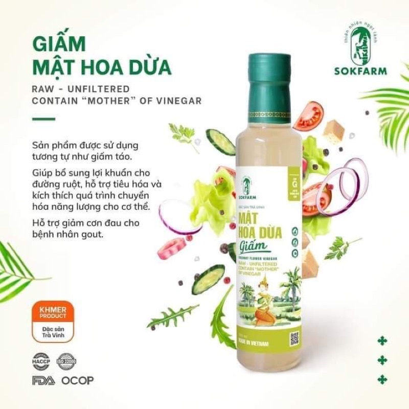 giấm Mật Hoa Dừa Sokfarm 165ml