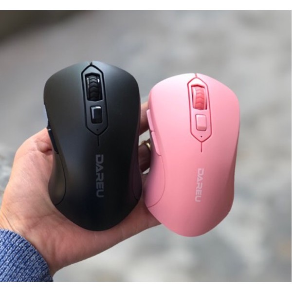 Chuột máy tính không dây Dareu LM115G Pink / Black Có nút trợ năng - Chuột chính hãng bảo hành 1 năm - Ben Computer Store