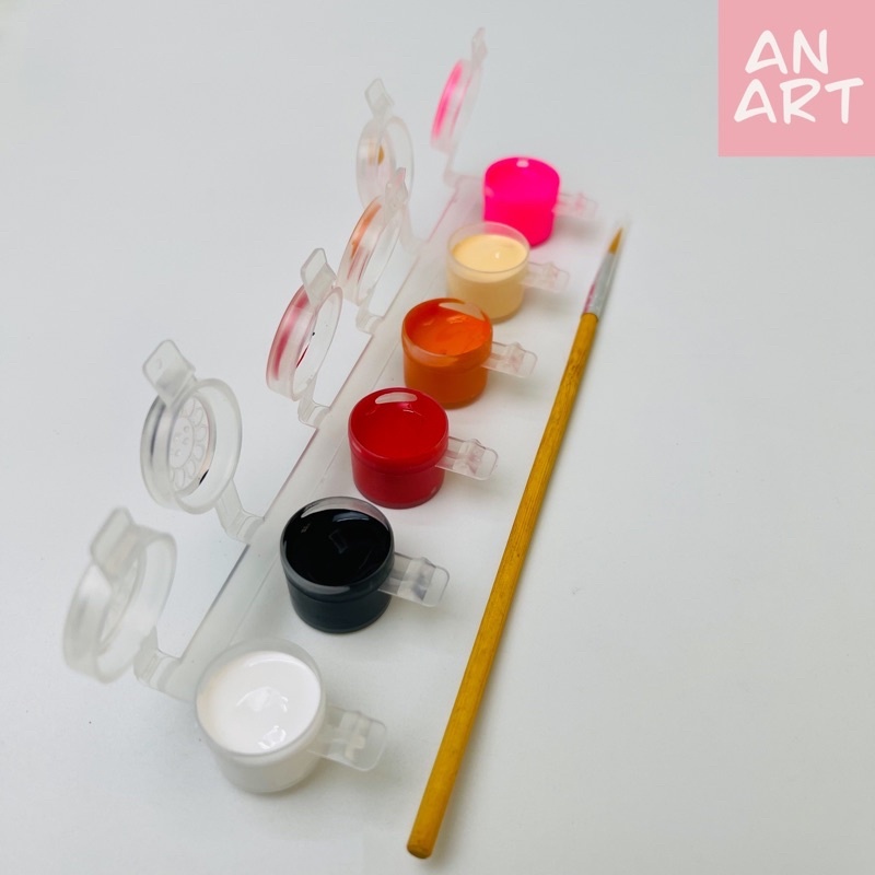 Vỉ 6 Màu Acrylic 3D 5ml Kèm Cọ