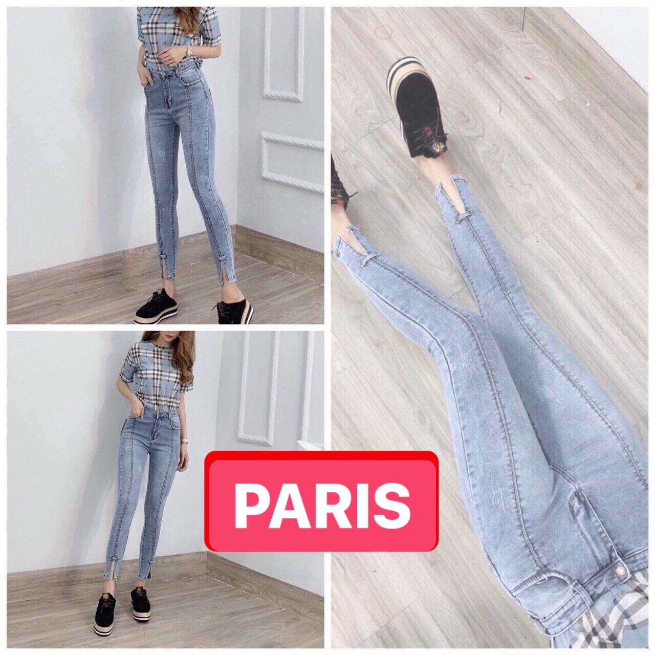 QUẦN JEAN NỮ CHẤT BÒ XANH RÁCH GẤU CAO NÂNG MÔNG PR-119 CAO CẤP - PARIS FASHION