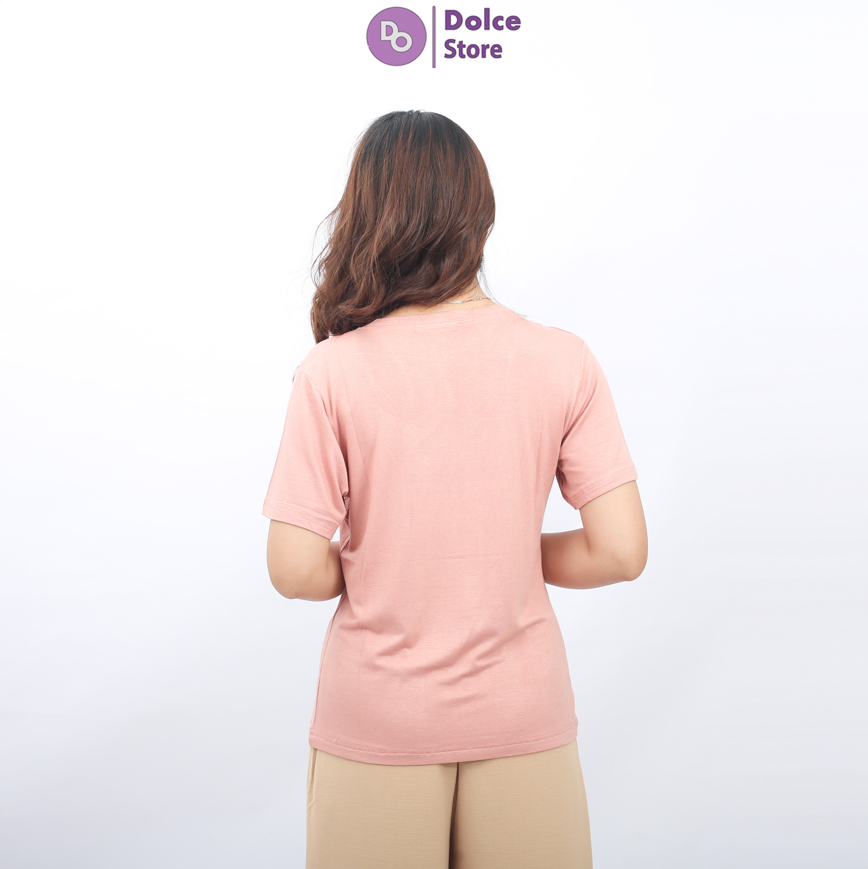 Áo phông giấy cotton cổ tim - Dolce