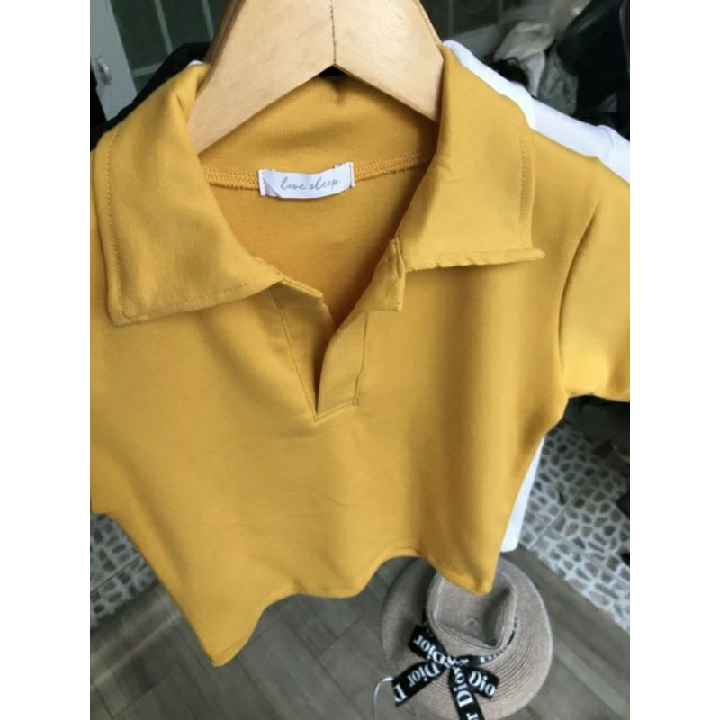 Áo croptop cổ bẻ hót frend