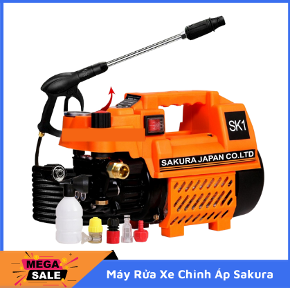 Máy rửa xe SaKuRa Nhật Bản -Có chỉnh áp giá rẻ