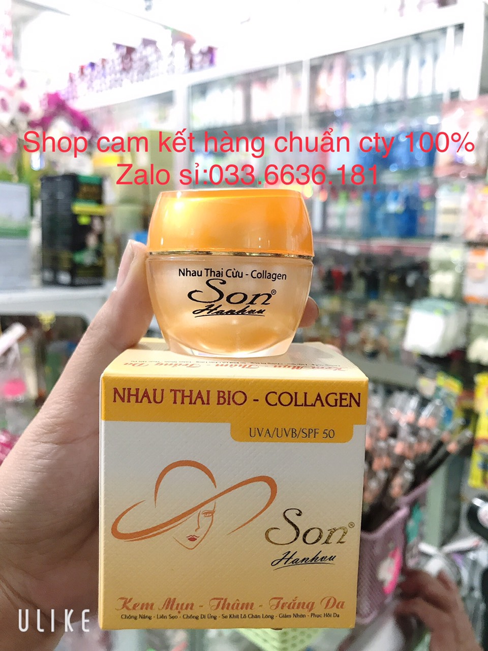 [ hủ 10g ] kem SON nhau thai cừu- collagen mụn ,thâm,trắng da ( chuẩn hàng công ty)