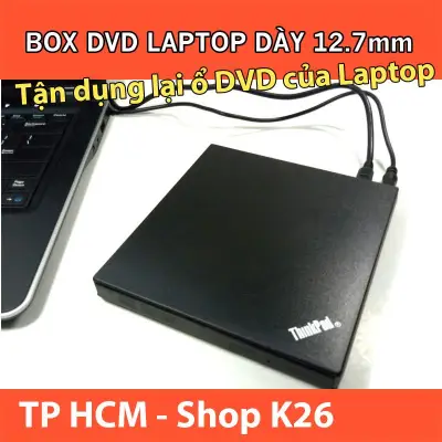 Box DVD Đựng Ổ Đĩa DVD Laptop Gắn Ngoài Qua Cổng USB - Dày 12.7mm