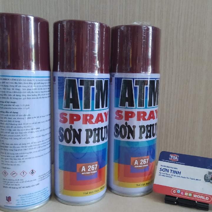 A267 SƠN XỊT CHỐNG RỈ SÉT ATM MÀU NÂU ĐỎ A 267 1 chai